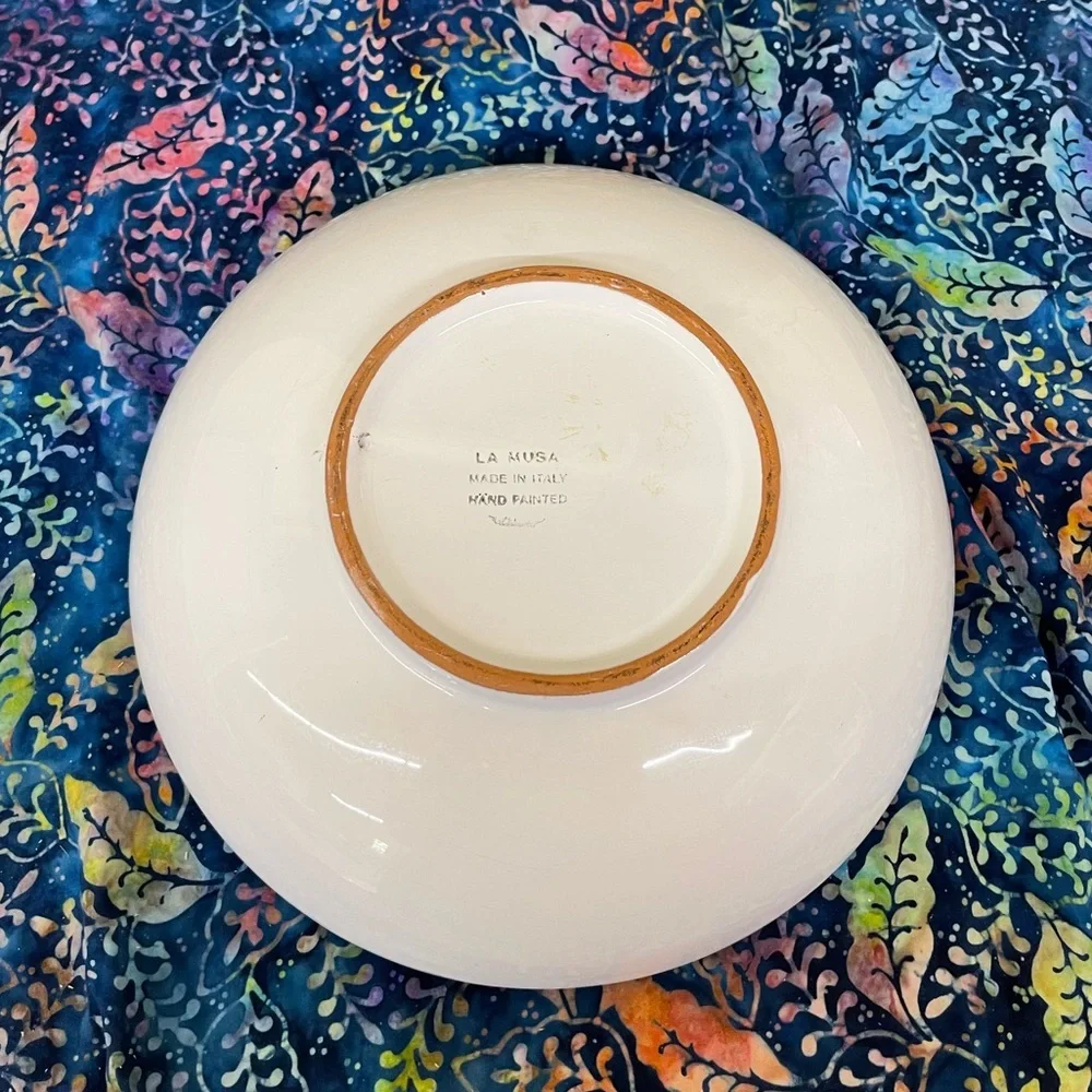 La Musa Italian Pottery Hand painted Sun and Moon celestial Pasta bowl